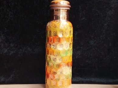 Tangerine Camo Pure Copper Water Bottle