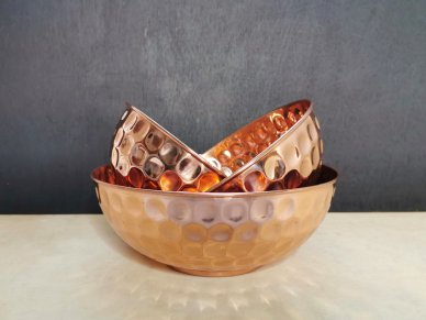 Three Stacking Copper Bowls