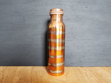 Flame painted 1 Litre Pure Copper Water Bottle 019