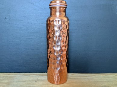 The Original Hammered Pure Copper Water Bottle 1 litre