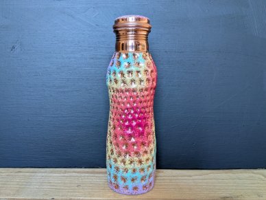 Rainbow Beehive Pure Copper Water Bottle