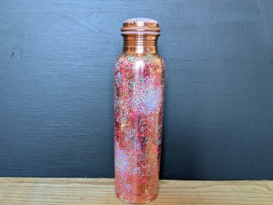 Hand painted Pure Copper Water Bottle Confetti