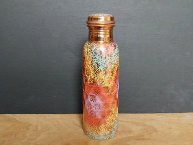Coral Tie Dye 1 litre Pure Copper Water Bottle
