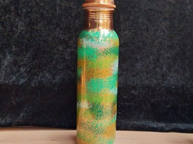 Emerald Camo 1 litre Pure Copper Water Bottle