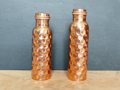 Indented Pure Copper Water Bottle